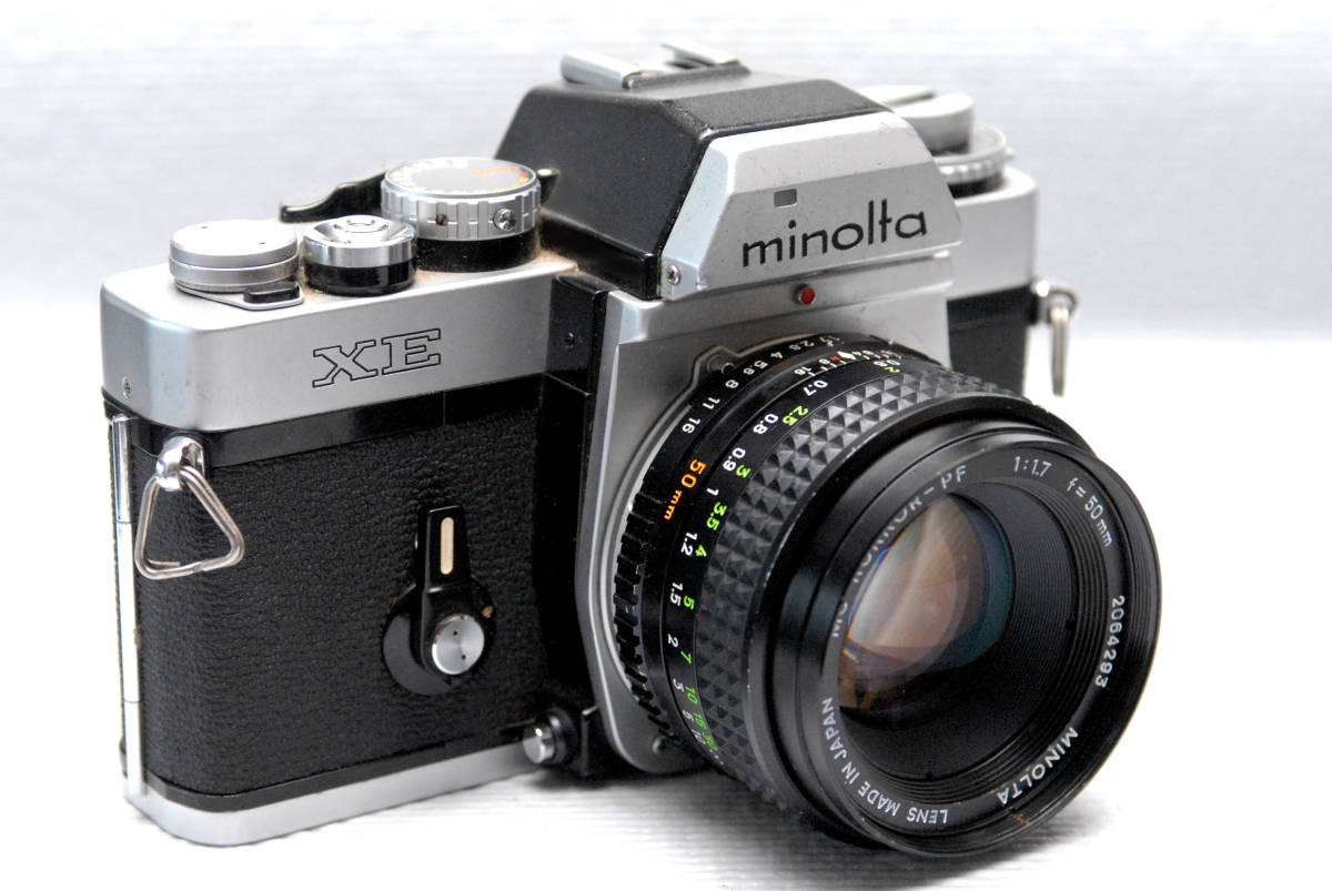 MINOLTA ミノルタ 昔の高級一眼レフカメラ XEボディ + 純正50mm単焦点