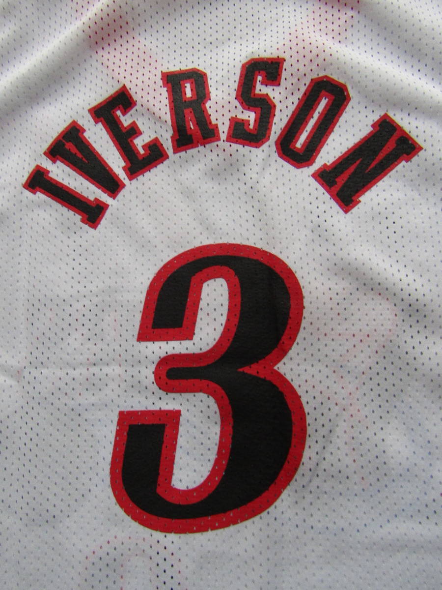 【美品】 NBA 76ers　IVERSON #3 アレン・アイバーソン Champion チャンピオン製 ヴィンテージ ユニフォーム タンクトップ シャツ　白