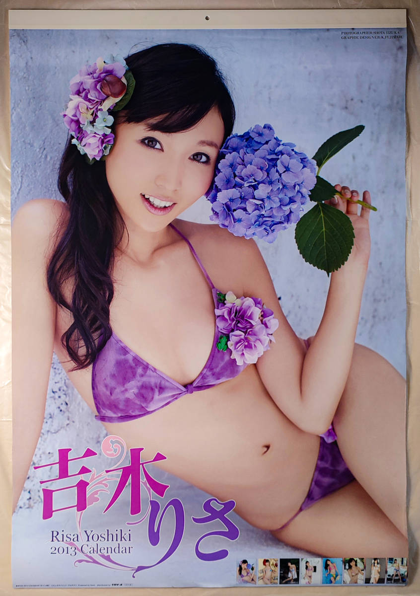 【25%OFF】 送料無料即決!吉木りさ 2013年 カレンダー B2サイズ 8枚綴り。未使用品。ハゴロモ TRY-X 芸能人、タレント
