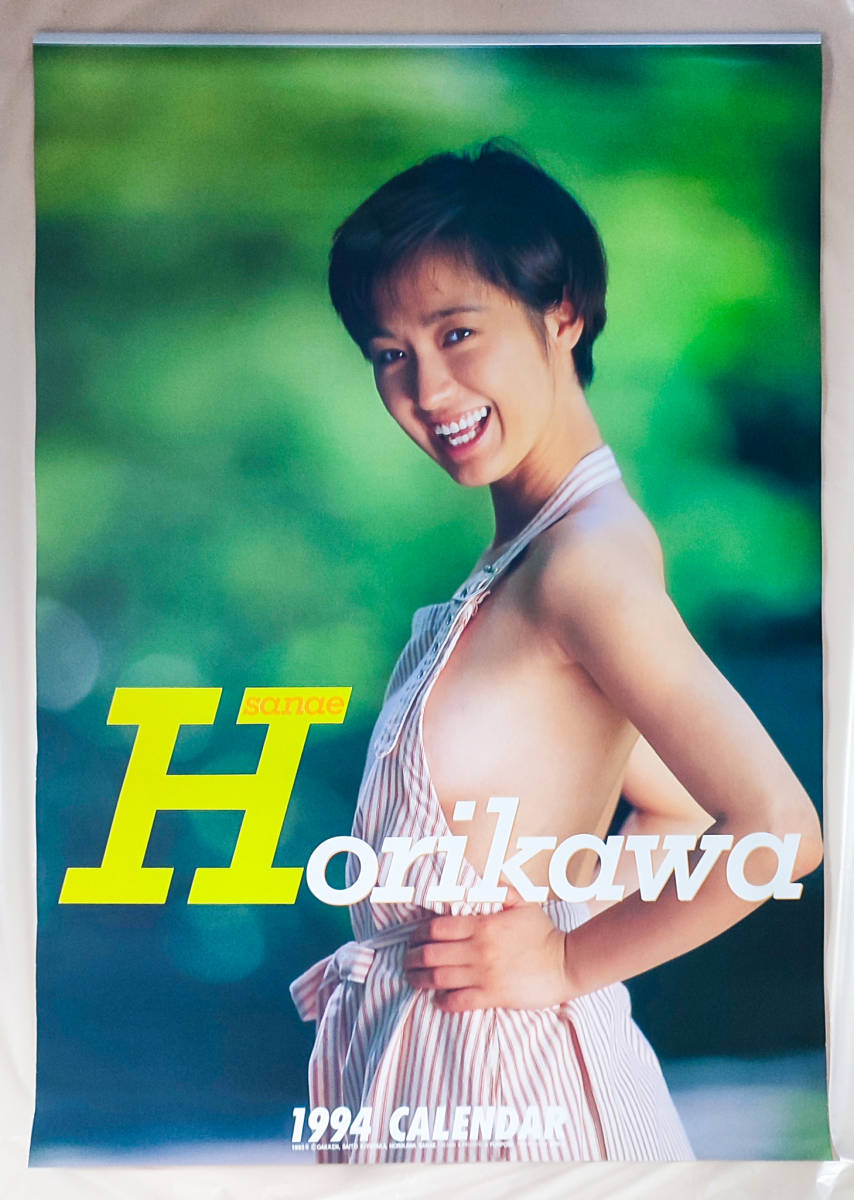 送料無料即決!堀川早苗 1994年 カレンダー B2サイズ 7枚綴り。未使用美品。ハゴロモ TRY-X
