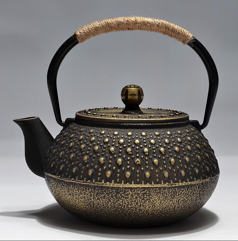 鉄瓶鉄製鋳鉄鉄瓶茶碗茶漏付コーティングなし鉄製手作りレトロ鉄製茶器
