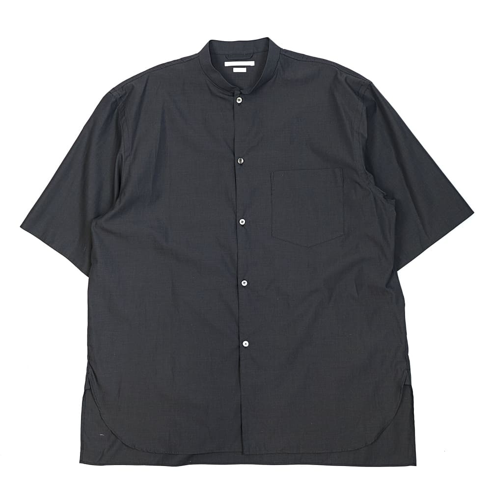 blurhms 21SS High Count Chambray Stand-up Collar Shirts チャコール 3 ブラームス シャンブレー スタンドカラー 半袖シャツ