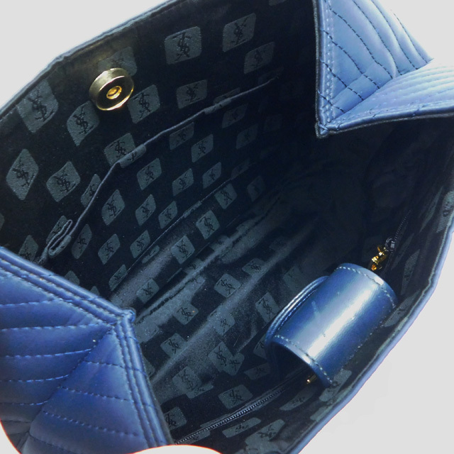 YSL Yves Saint-Laurent ручная сумочка плечо .. возможность Vintage темно-синий хорошая вещь стандартный товар 