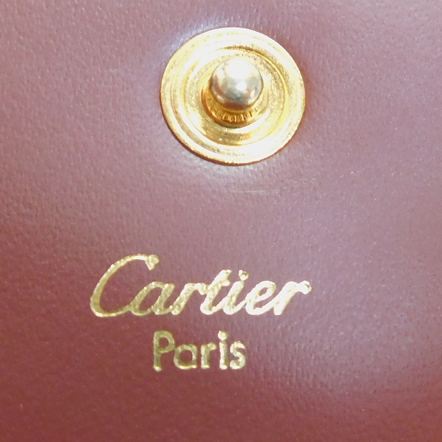 極美品Cartierカルティエ コインケース 小銭入れ 財布 マストライン ボルドー フランス製 良品 正規品　_画像6