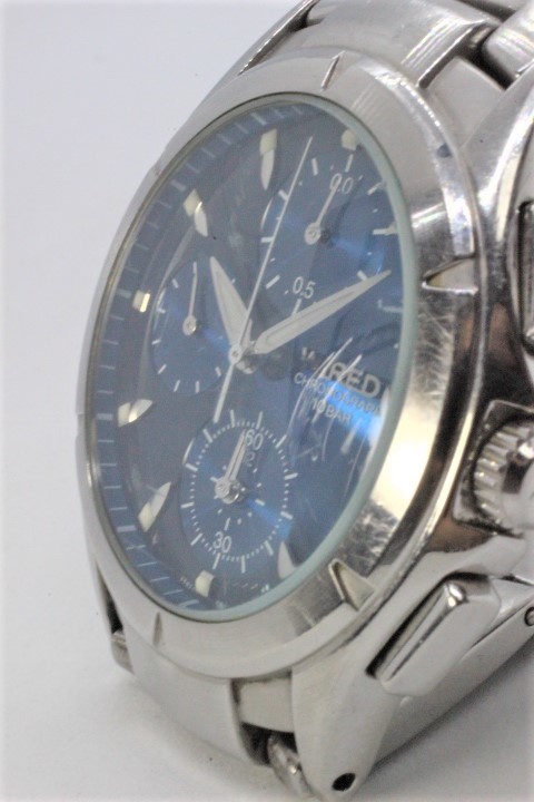 【SEIKO】WIRED CHRONOGRAPH 7T92 10BAR STAINLESS STEEL MOVEMENT JAPAN 中古品時計 電池交換済み 23.7.16_画像9
