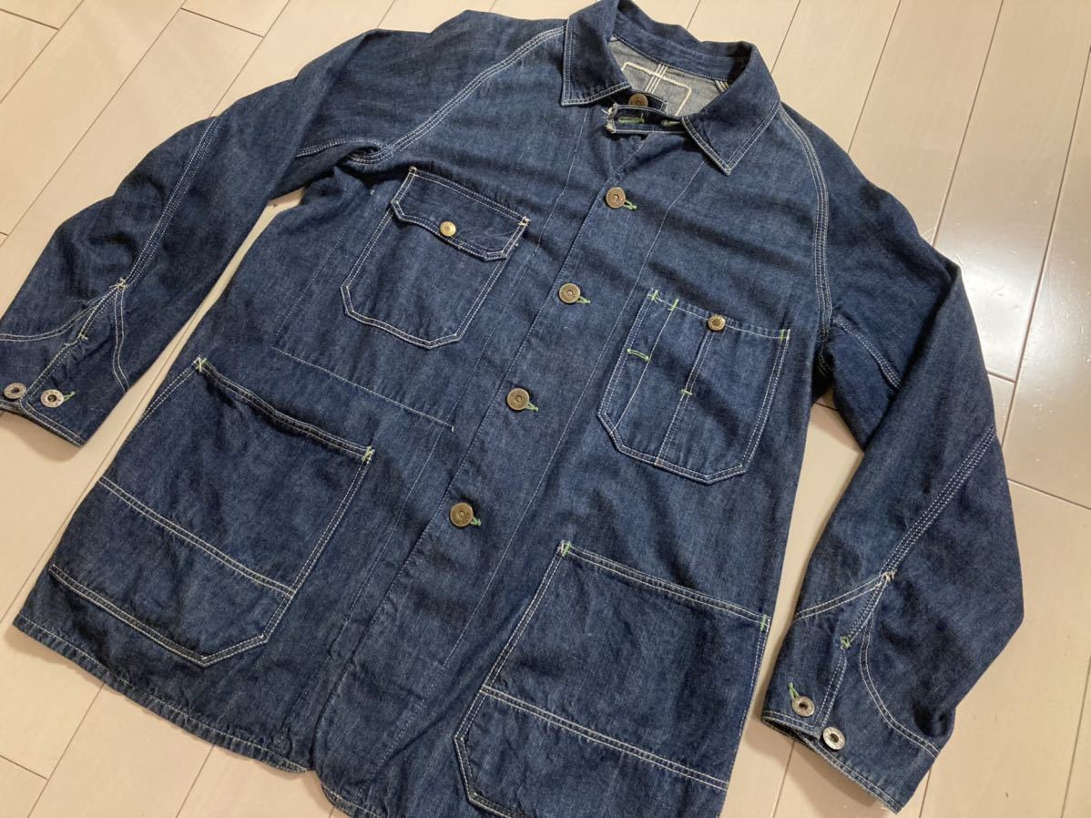  free shipping Warehouse Denim coverall size 38 Work jacket WAREHOUSE month katsura tree . button Vintage reissue 