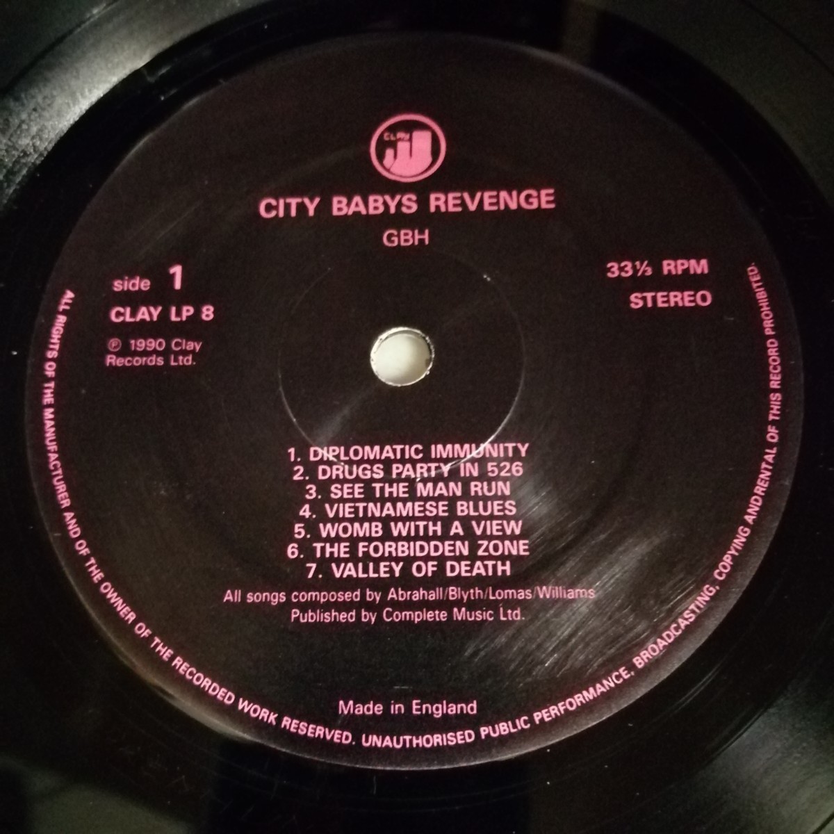 C07 中古LP 中古レコード　(CHARGED) G.B.H. city babys reve ge UK盤　シティベイビーの復讐_画像4