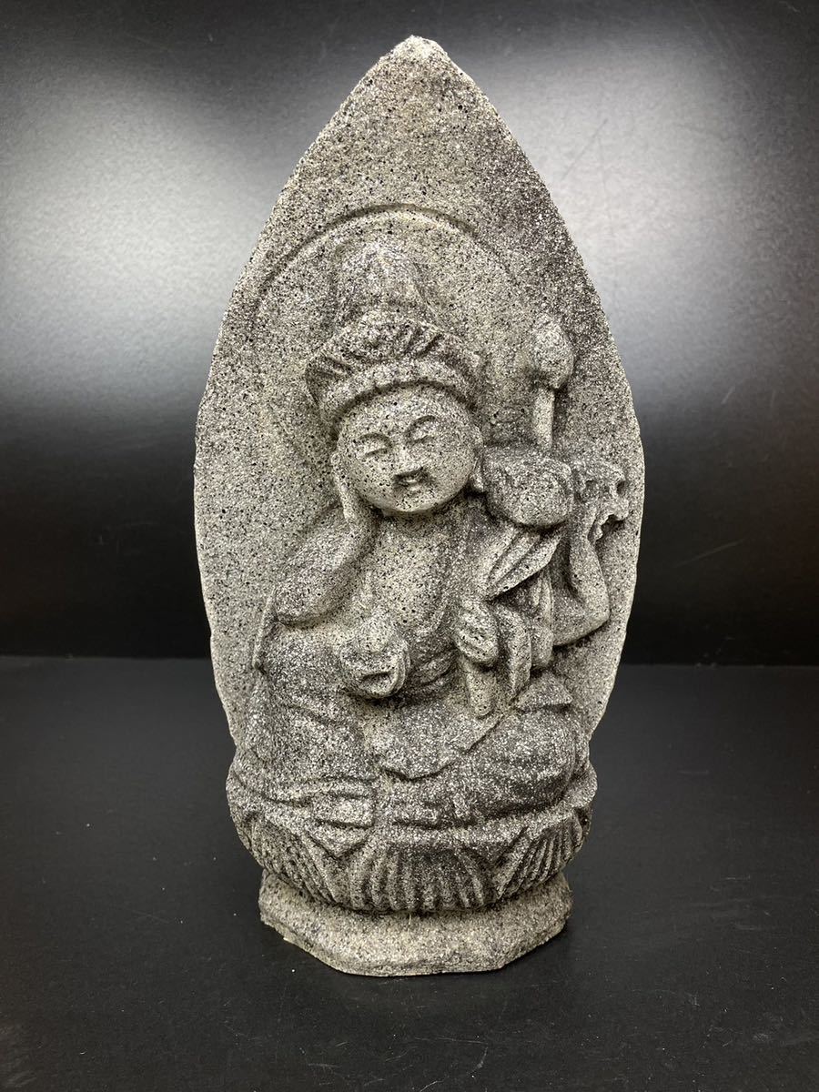 時代道祖神石彫石像仏教美術地蔵菩薩32×17cmお地蔵さん石仏古玩石佛
