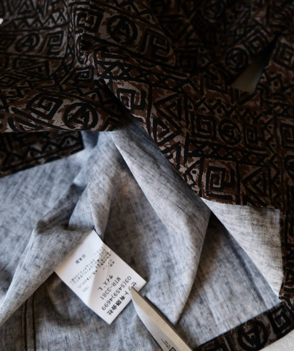  не использовался [ Mountain Research ]Batik Open Collar Shirt mountain li search batik открытый цвет рубашка с длинным рукавом / L / общий рисунок . воротник 