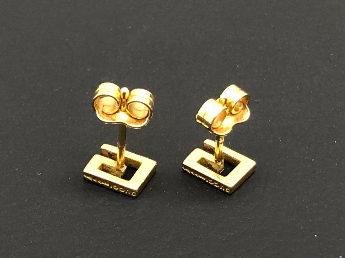 GUCCI グッチ Gマーク ピアス 750 YG イエローゴールド アクセサリー