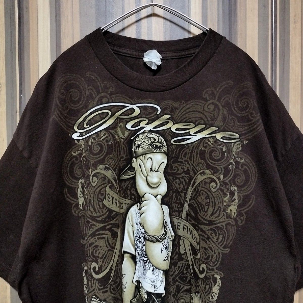 【POPEYE】ポパイ 2010 コピーライト アニメ キャラクター プリント メキシコ製 半袖Tシャツ XL