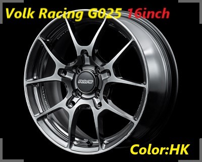 【納期要確認・追加サイズ】Volk Racing G025 SIZE:6.5J-16 +48(F2) PCD:100-4H Color:HK ホイール2本セット_画像1