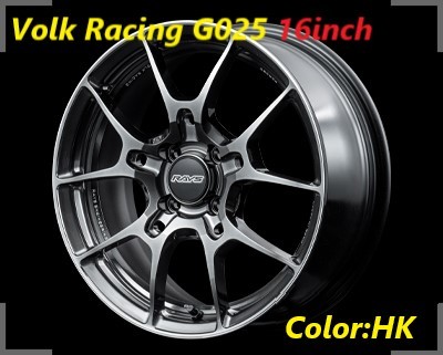 【納期要確認・追加サイズ】Volk Racing G025 SIZE:6J-16 +47(F1) PCD:100-4H Color:HK ホイール2本セット_画像1