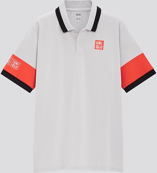 新品未使用★UNIQLO ユニクロ 錦織圭 2021 全豪モデル NKドライ EXポロシャツ 半袖 ライトグレー M★_画像2