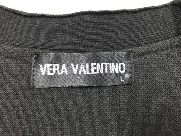 ヴェラヴァレンティノ VERA VALENTINO ハウンドトゥース 千鳥格子 オールド レトロ クラシック 古着 ニット ボタンベスト メンズ L 黒/紺_画像2