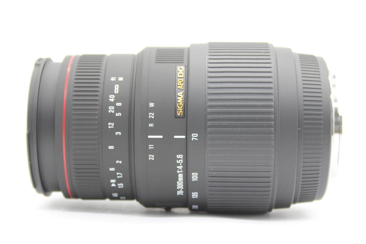 【返品保証】 【元箱付き】シグマ Sigma APO DG 70-300mm F4-5.6 ミノルタマウント ソフトケース 前後キャップ フード付き レンズ C8214_画像4