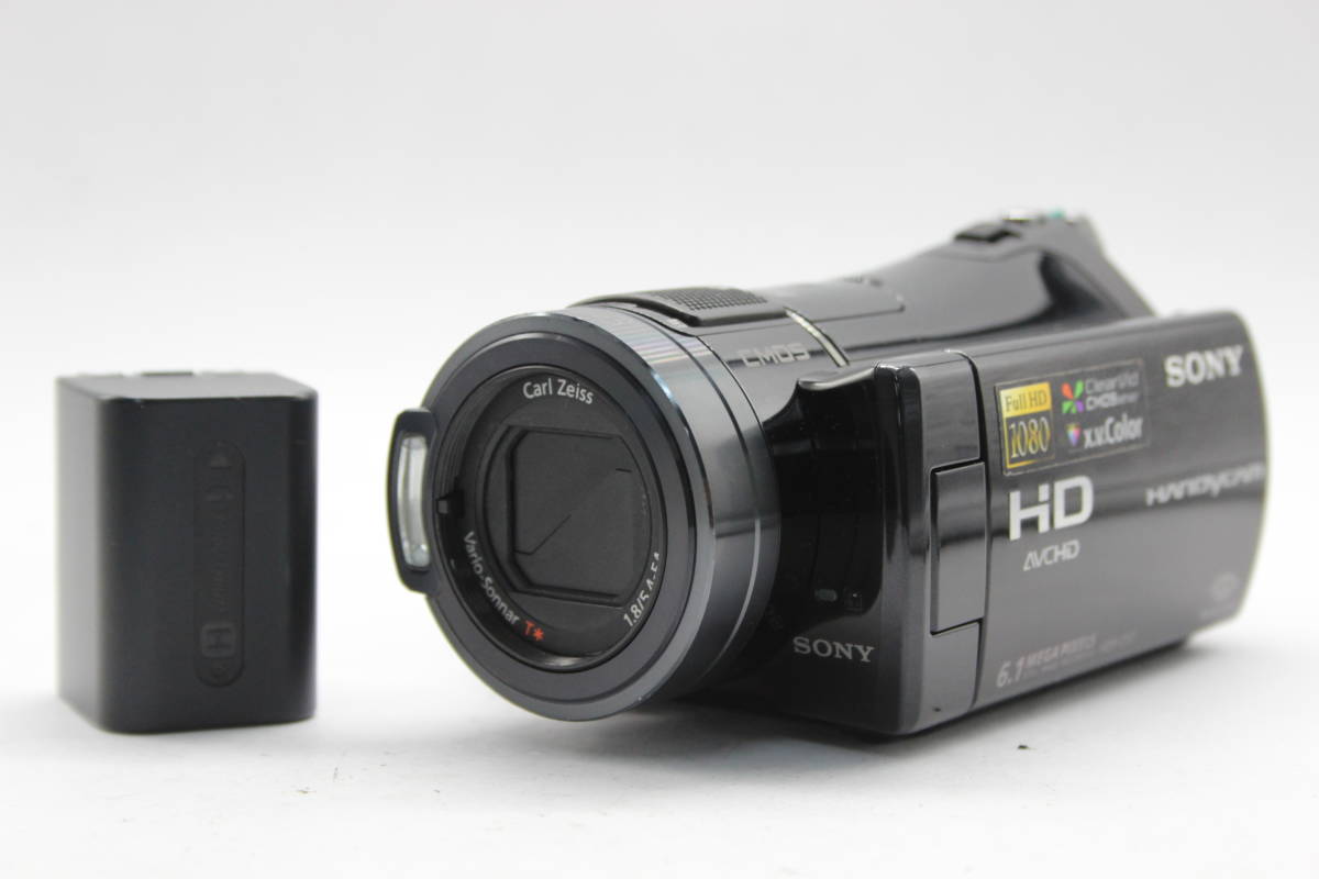 【返品保証】 【録画確認済み】ソニー Sony HANDYCAM HDR-CX7 ブラック CMOS バッテリー メモリースティック付き ビデオカメラ C8420_画像1