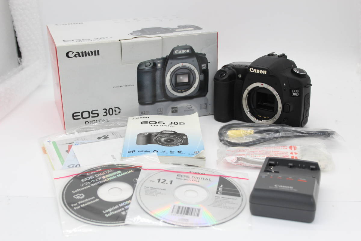 【返品保証】 【元箱付き】キャノン Canon EOS 30D DIGITAL ボディ バッテリー CFカード チャージャー付き デジタル一眼 R C8821