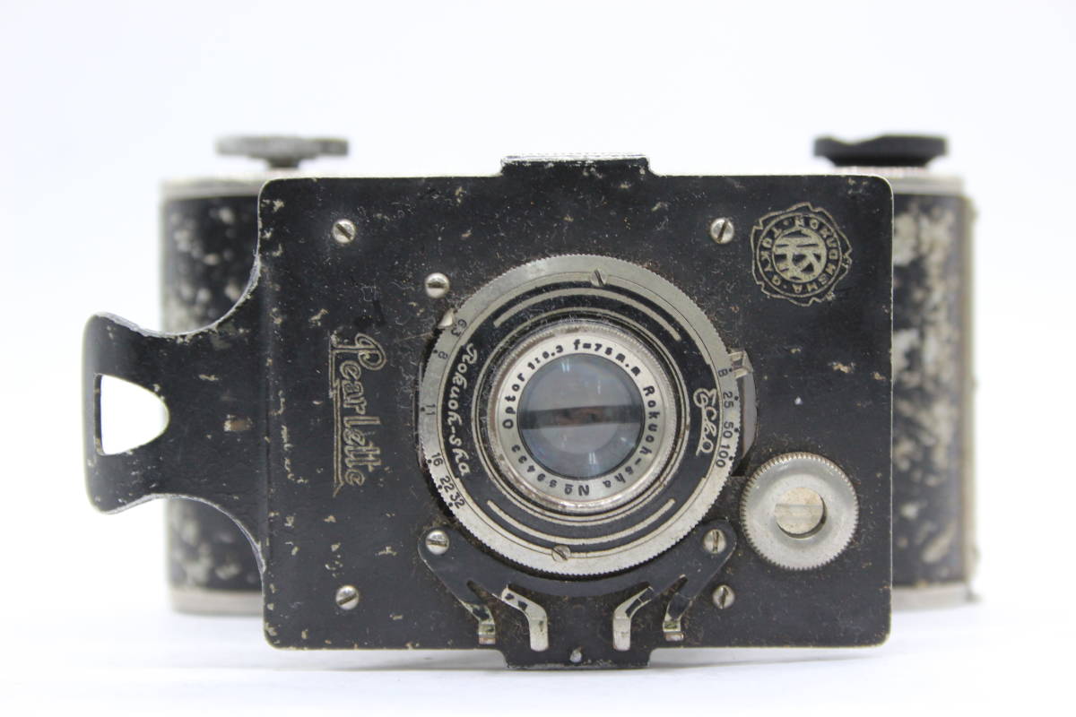 【訳あり品】 Pearlette Rokuoh-sha Optor 75mm F6.3 蛇腹カメラ C9187の画像3