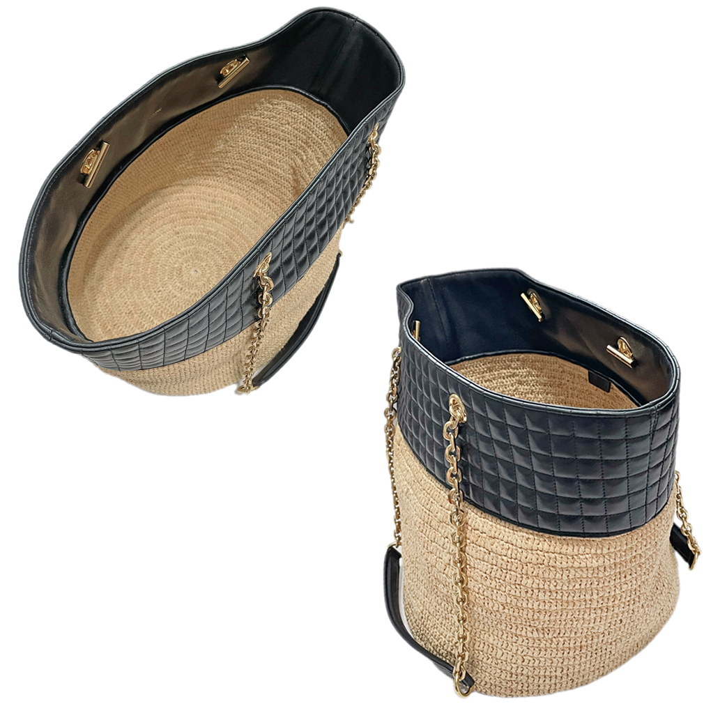  новый товар Celine la черновой .a× кожа C очарование корзина сумка CELINE*