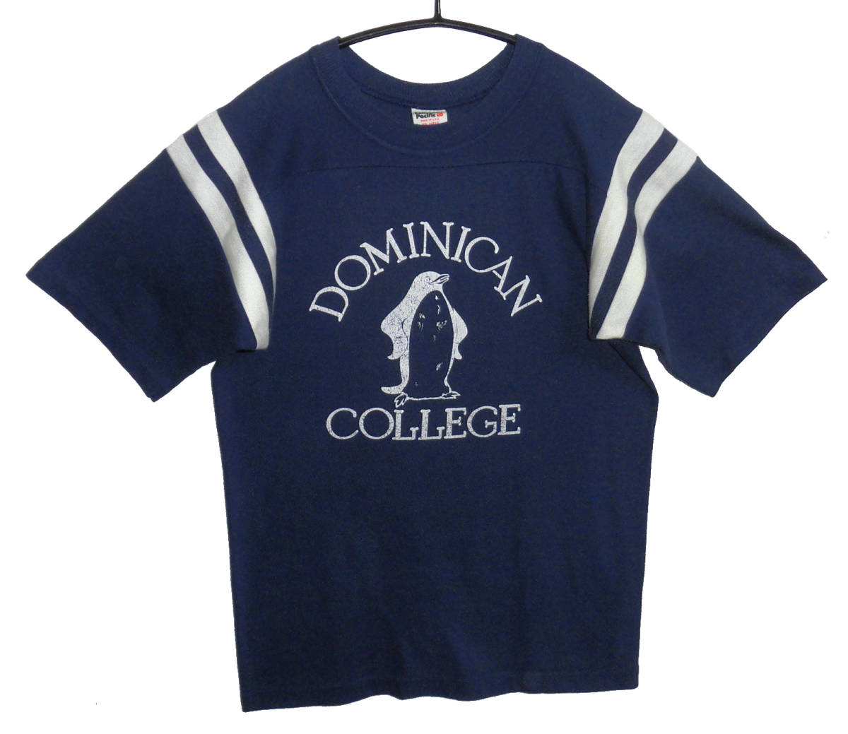 80's ビンテージ USA製 Collegiate Pacific カレッジエイトパシフィック カレッジロゴ ホッケーシャツ Tシャツ BOYS-L(14-16)