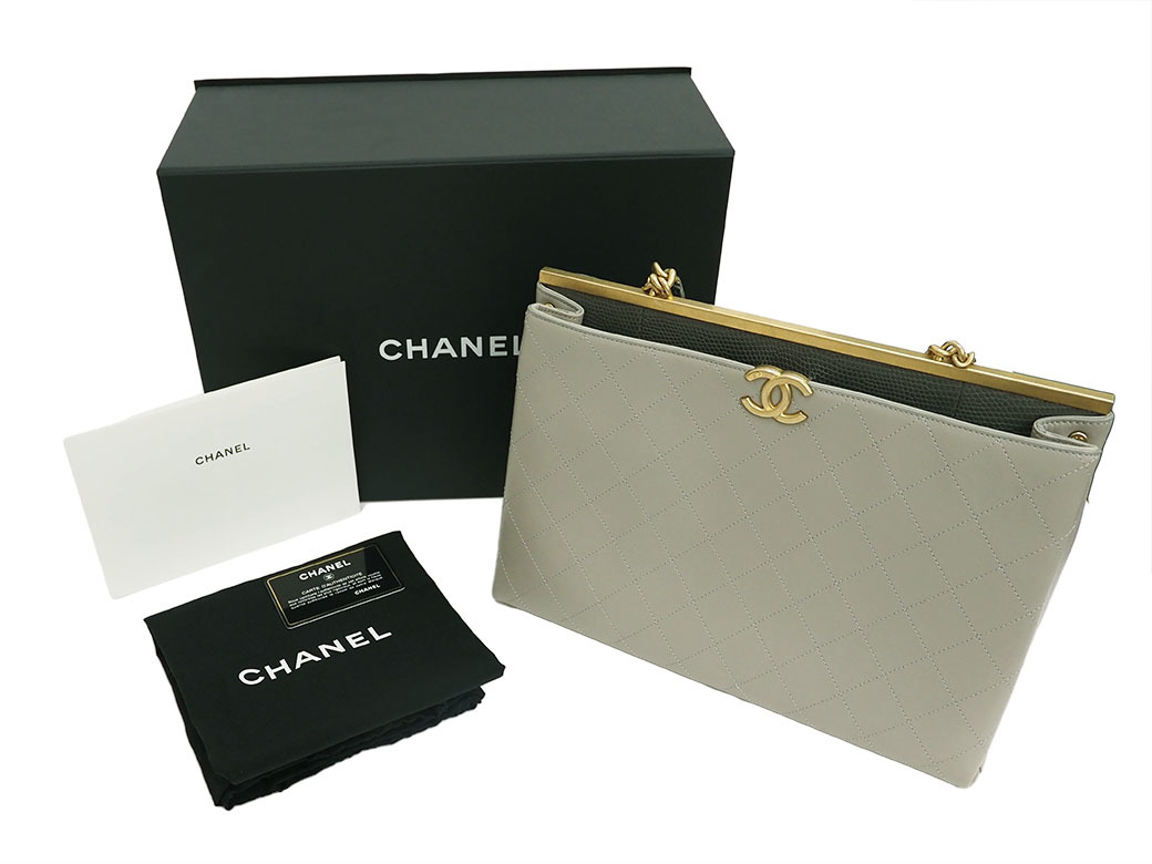 シャネル マトラッセ 2WAY トートバッグ リザード 31 RUE CAMBON ライトグレージュ レディース CHANEL 未使用 中古_画像10