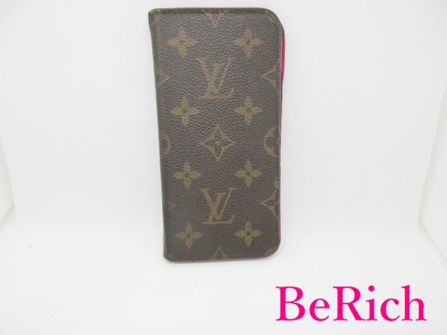  Louis Vuitton LOUIS VUITTON iPhone X XS кейс покрытие монограмма folio M63444 чай rose розовый [ б/у ]bc1823