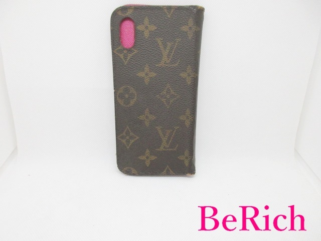  Louis Vuitton LOUIS VUITTON iPhone X XS кейс покрытие монограмма folio M63444 чай rose розовый [ б/у ]bc1823