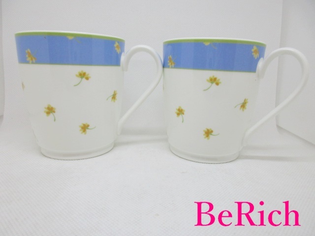 Tiffany &amp; Co. Cup Cup Pair 2 Pen Customer Set Set Valley White White Multi Clort Flower Pattern [используется] BH2171