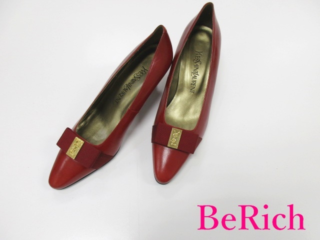 【10%OFF】 レッド 赤 モチーフ リボン 23.5cm SH6049 パンプス サンローラン イヴ ゴールド 【中古】bh2190 靴 ロゴ YSL レザー キャンバス その他 【10%OFF】 レッド 赤 モチーフ リボン 23.5cm SH6049 パンプス サンローラン イヴ ゴールド 【中古】bh2190 靴 ロゴ YSL レザー キャンバス その他