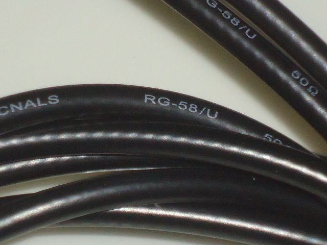 USA　70's RG/58-U COAXIAL CABLE　50Ω 同軸　線径5mm 芯単線＋シールド線 共に銅 1.5mペア _画像3