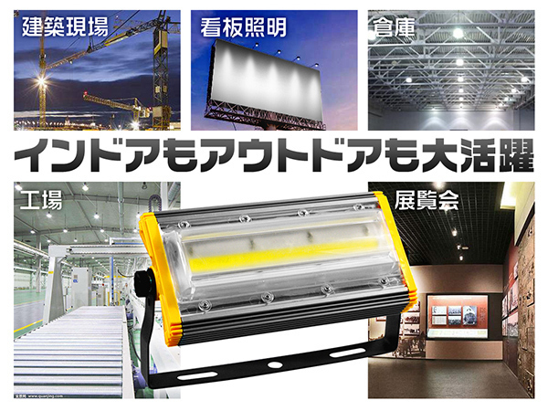 業界独自安全第一対策 LED投光器 50W 800W相当7900LM360度回転3mコード