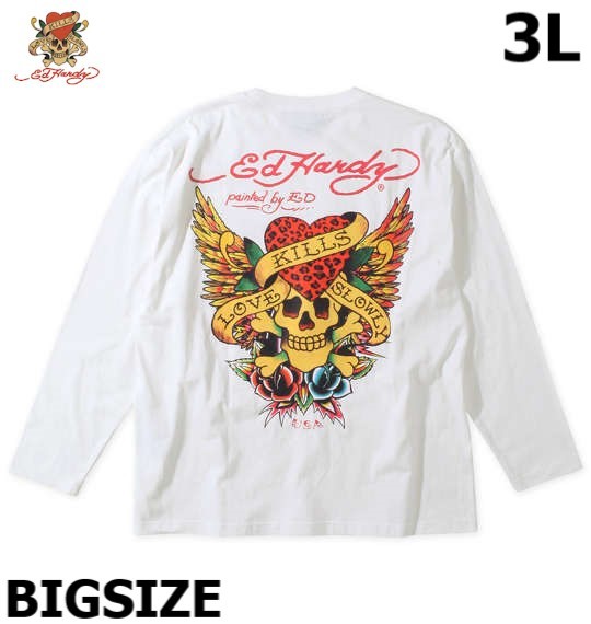 日本製】 #エドハーディ#Tシャツ#長袖#大きいサイズ#メンズ#3L