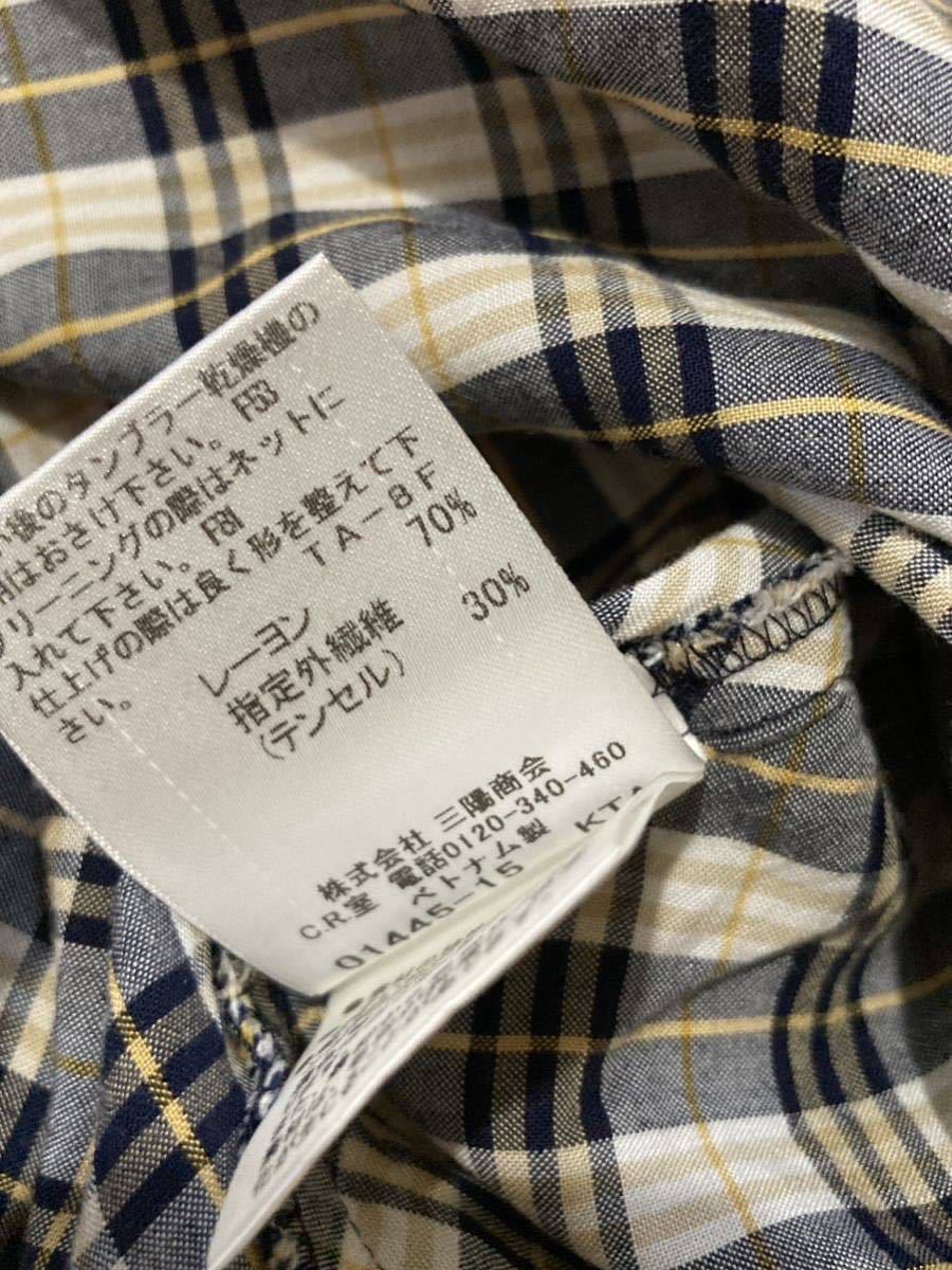 【春夏】BURBERRYBLUELABEL バーバリーブルーレーベル レディース38 ノースリーブシャツ チェック柄