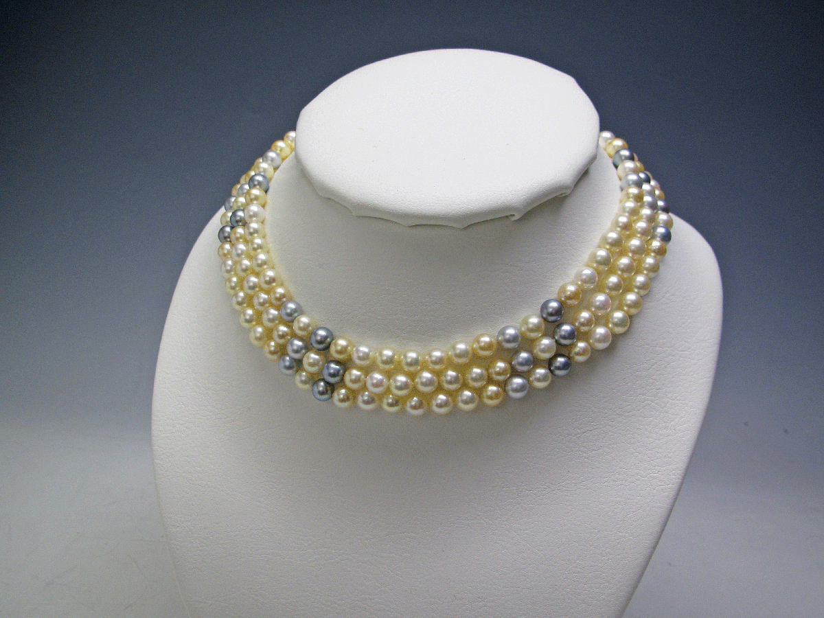 ★1円～田崎 TASAKI アコヤ本真珠 マルチカラーパール ロングネックレス 6.5～7.0mm 123cm★_画像3