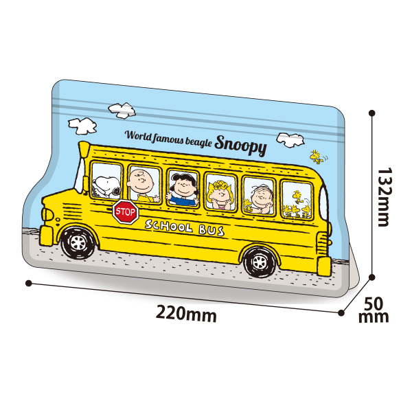 スヌーピー ジッパーバッグ バス型 保存袋 キャラクター グッズ 4個入り 小分け袋 保存バッグ ビニール 保存 マチ 新品 未開封の画像4