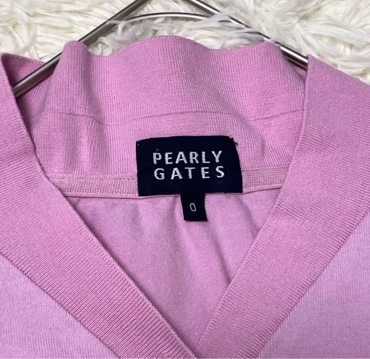 PEARLY GATES ポロシャツ 半袖 ゴルフ ストレッチ 刺繍 ピンク S パーリーゲイツ