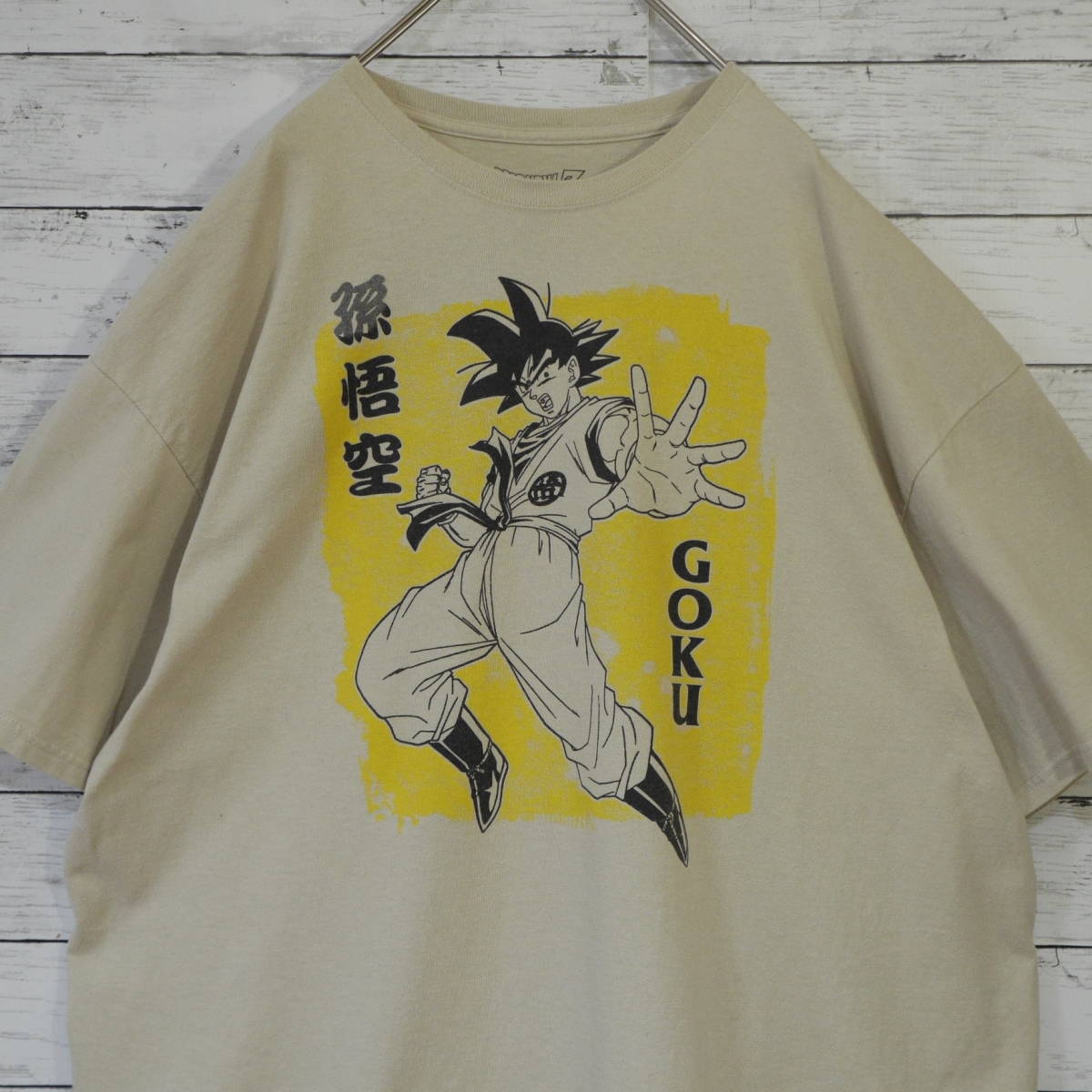 東映アニメーション TOEI ANIMATION 公式 DRAGONBALLZ ドラゴンボールZ 孫悟空 ビッグプリント 半袖Tシャツ アニメT 2XL ベージュ 20202257_画像4