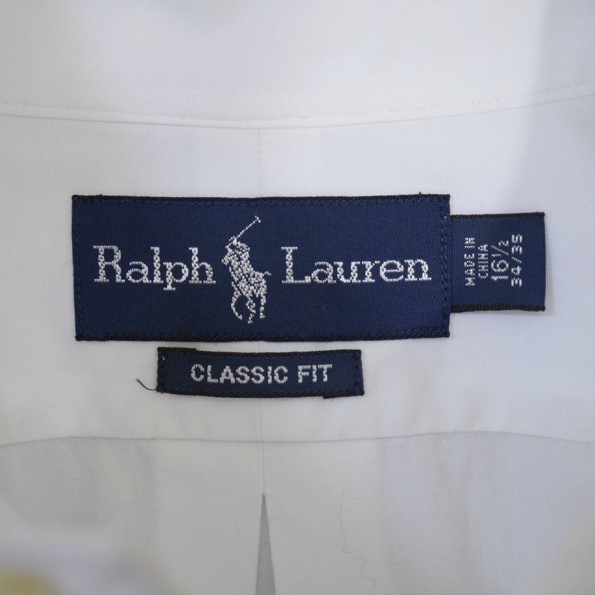 Polo Ralph Lauren ポロラルフローレン 無地 ポニー刺繍ロゴオックスフォード長袖ボタンダウンシャツ 16 1/2 L相当 ホワイト 白 20202265_画像9