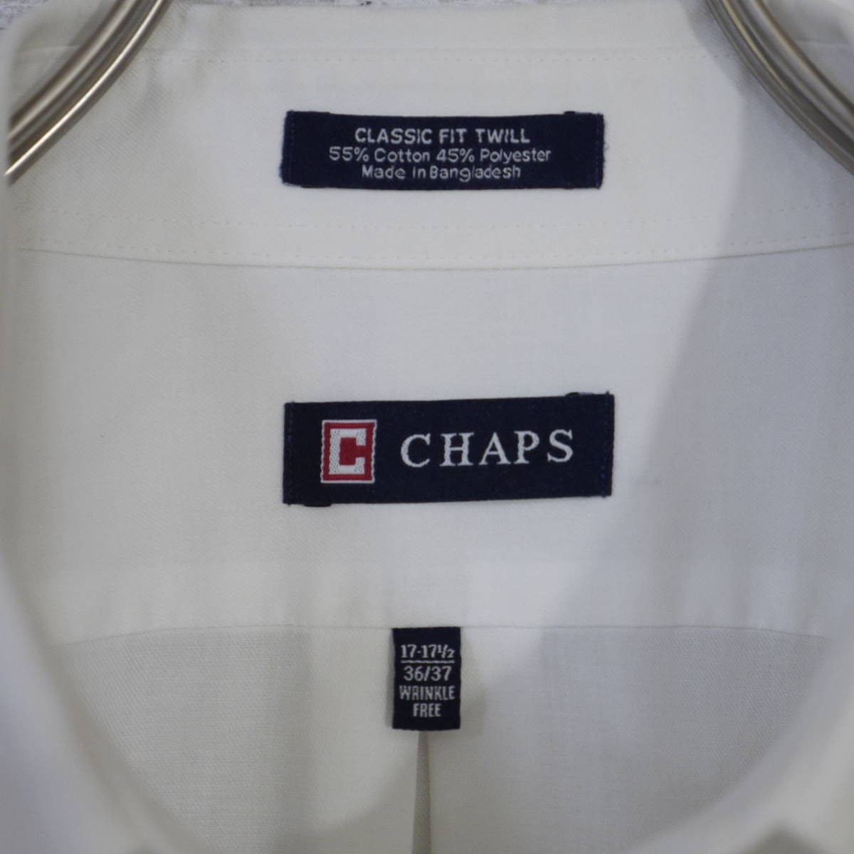 チャップス CHAPS 無地 ポケット オックスフォード 長袖ボタンダウンシャツ BDシャツ CLASSIC FIT 17-17 1/2 XL相当 ホワイト 白 20202169_画像9