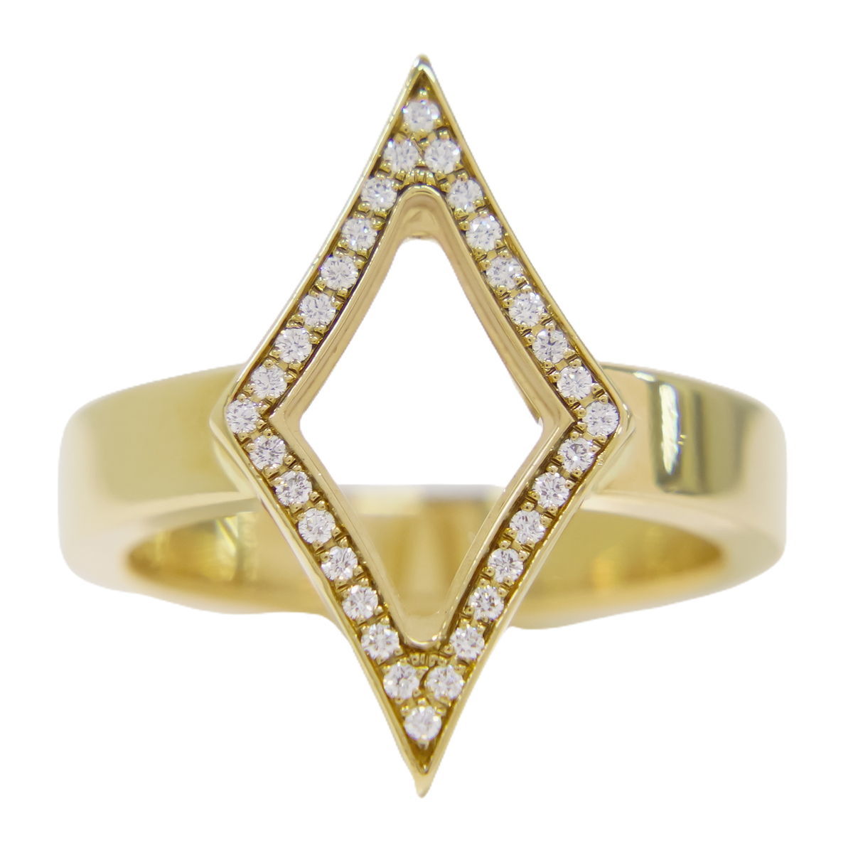 【ついに再販開始！】 本物 ショパール イエローゴールド 9.5号 指輪 リング YG 750 ダイヤモンド モチーフ ひし形 Chopard 指輪