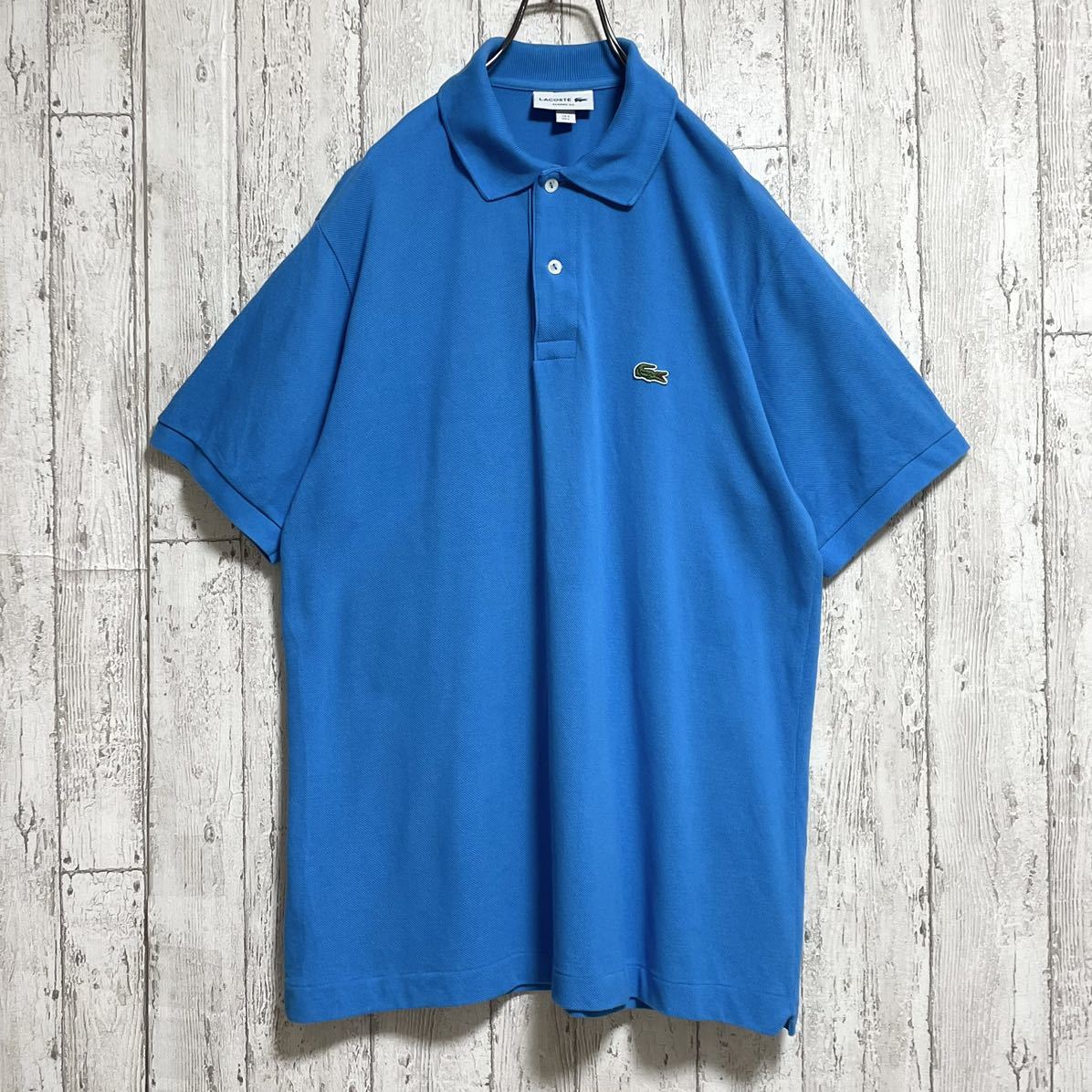 【人気アイテム】LACOSTE ラコステ 半袖 ポロシャツ サイズ5 ブルー ワニ 23-187