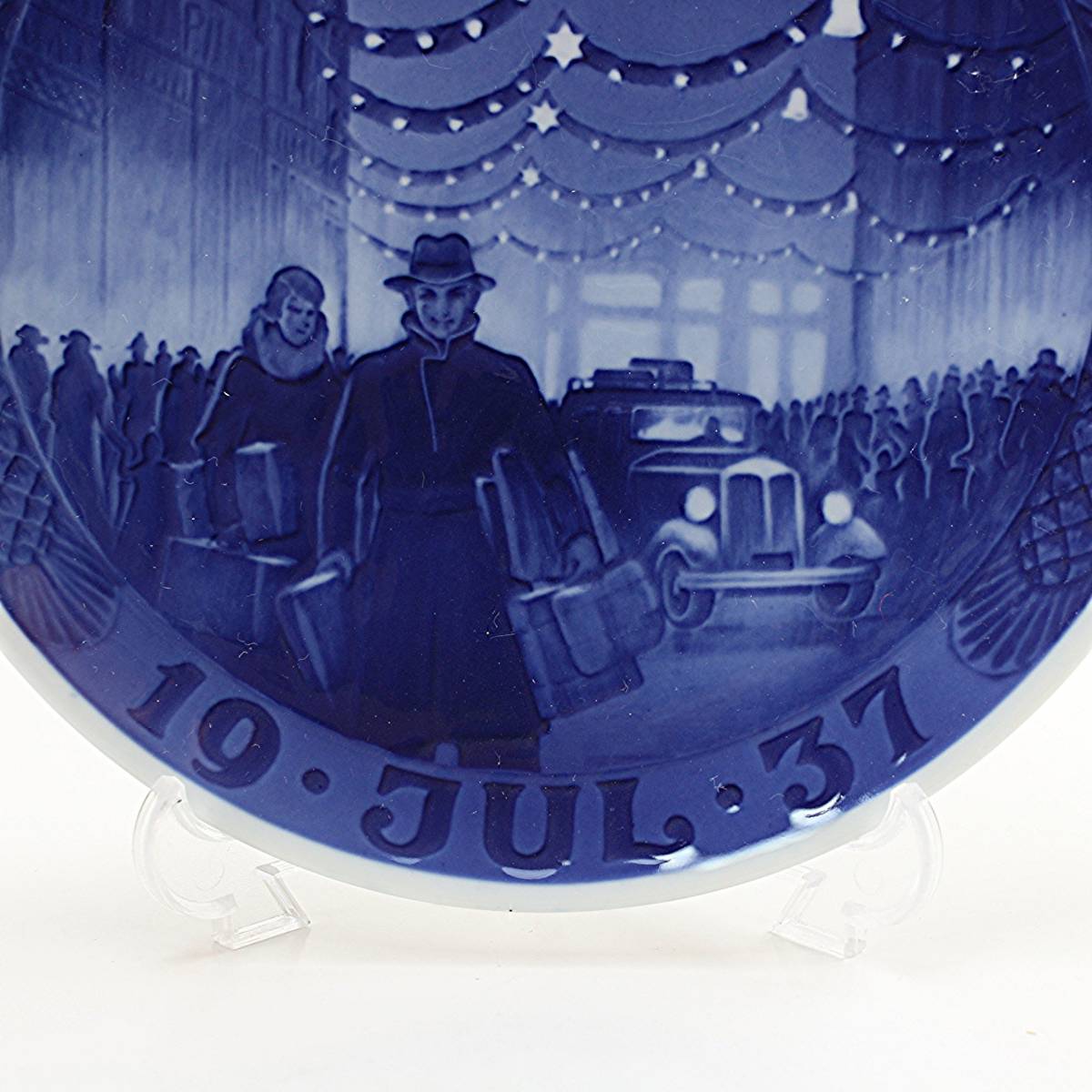 1937年 ロイヤルコペンハーゲン イヤープレート 「コペンハーゲンのクリスマス風景」 北欧 デンマーク の 陶磁器 wwww8