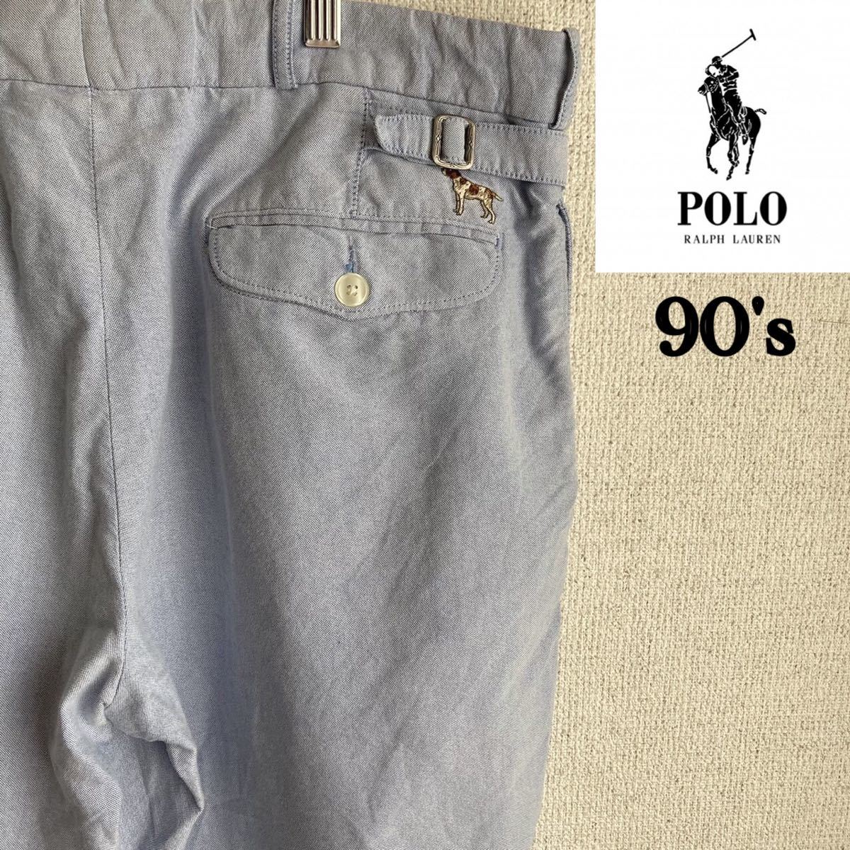 90s POLO RALPHLAUREN 犬　刺繍　ショートパンツ　35インチ　ポロラルフローレン　90's _画像1