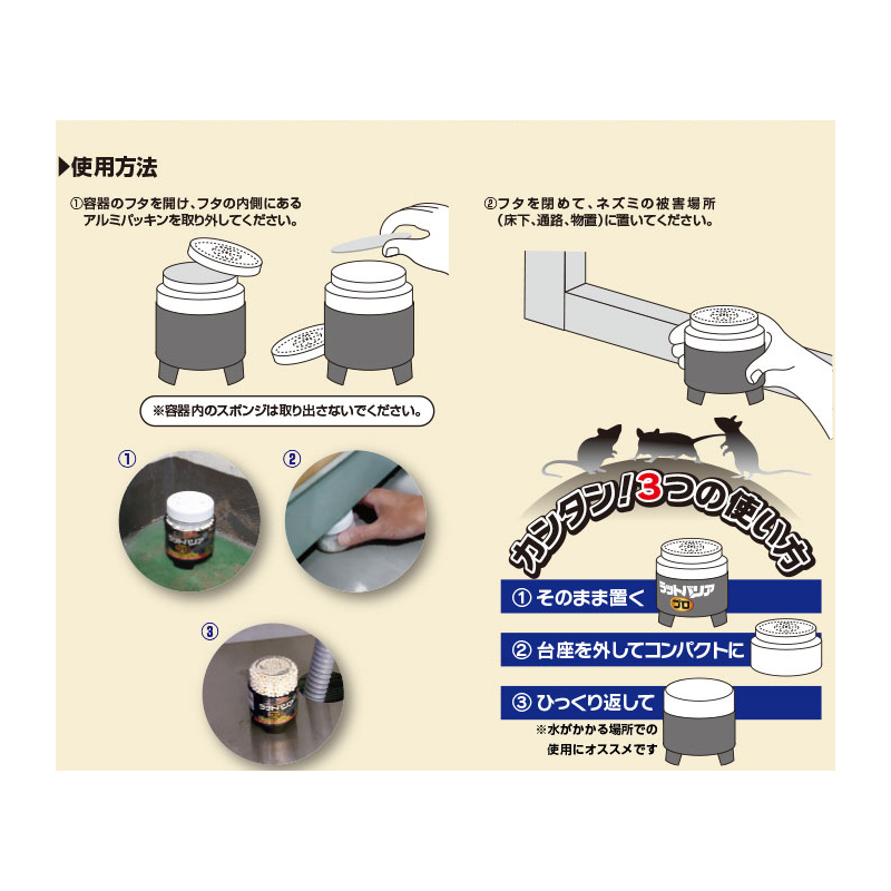 ユタカメイク ねずみ撃退 ねずみ忌避剤 ラットバリアプロ 6個セット 日本製 ネズミ駆除 対策 RAT-700-6P