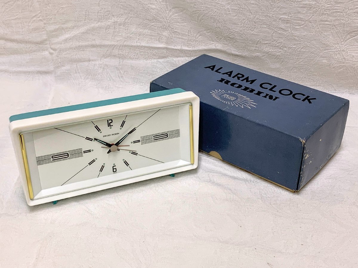 美しい価格 12416/レトロポップ SEIKO アラームクロック ROBIN 置時計 お洒落 未使用 紙箱 アンティーク 昭和レトロ 当時  家具、インテリア