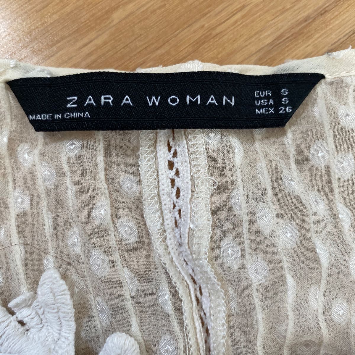 ZARA woman  ザラ　シースルーブラウス　トップス　チュニック　ドット　七分袖
