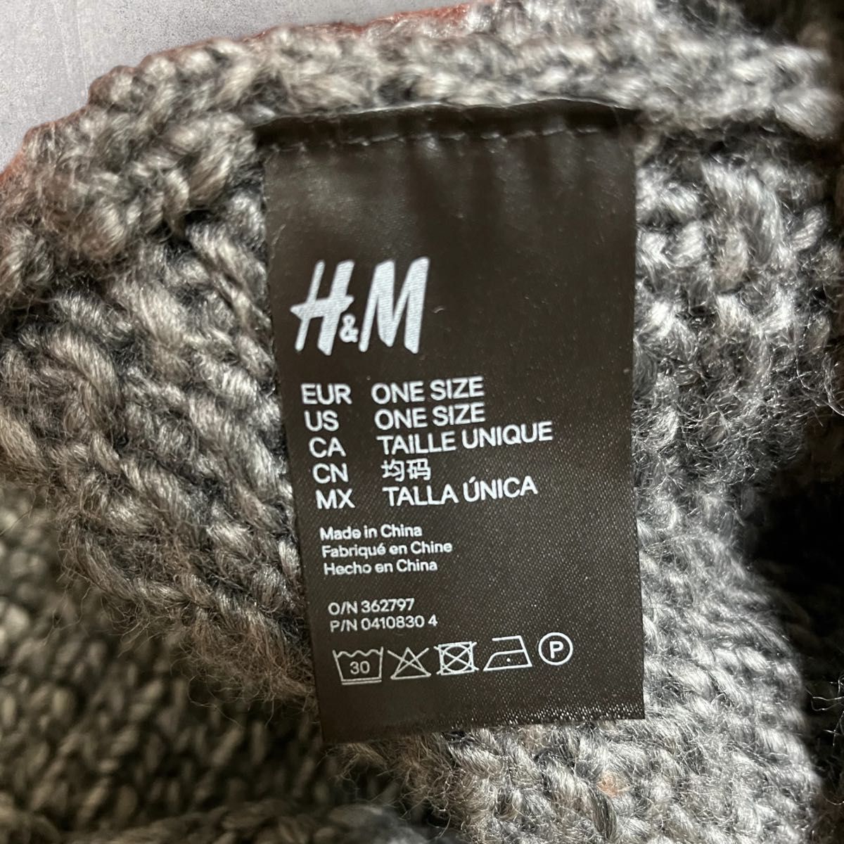 H&M スヌード メンズ グレー ワンサイズ