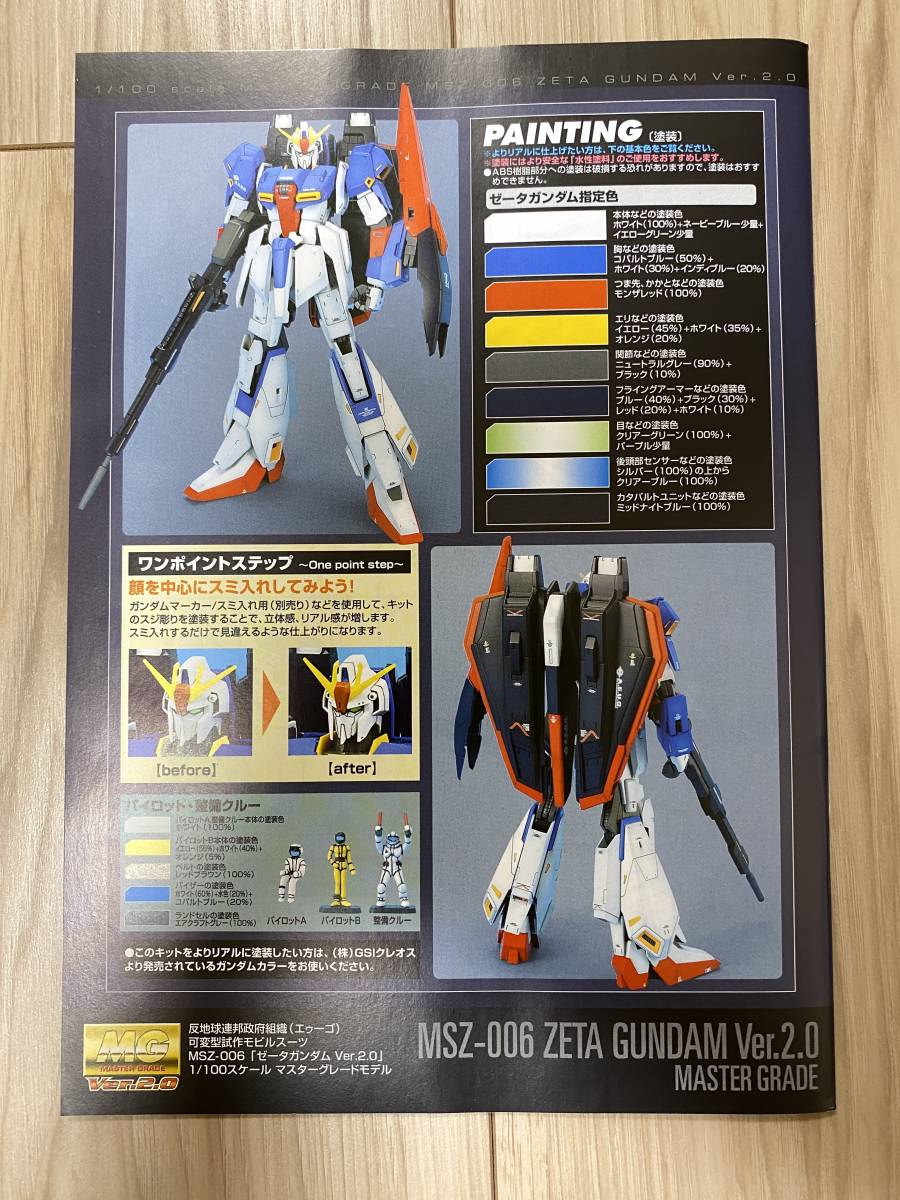 独特な 【送料無料】 1/100 MG ゼータガンダム バンダイ 内袋未開封 Ver.2.0 機動戦士ガンダムOO(ダブルオー)