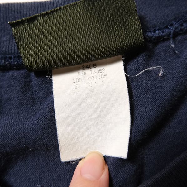 90's 00's ティンバーランド ロゴ刺繍 コットン ポケット Tシャツ 半袖 (XL位) 紺 ネイビー ポケT 90年代 旧タグ オールド Timberland Y2K_画像8